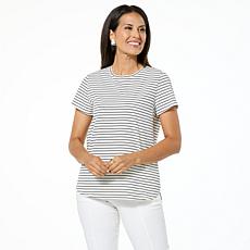 "As Is" WynneLayers Short-Sleeve Striped Tee