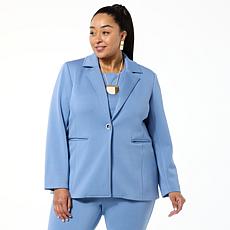 "As Is" WynneLayers Smooth Operator Blazer with Grommet Closure