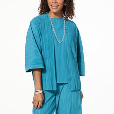 "As Is" WynneLayers Summer Plisse Knit Kimono Topper