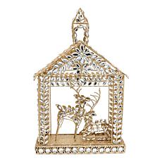 august & leo 17" Jeweled Reindeer Stable