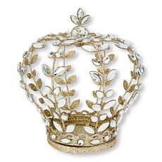 august & leo 9" Jeweled Glitter Decorative Table Top Crown