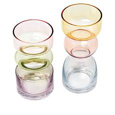 august & leo Set of 2 Rainbow Glass Vases
