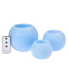 august & leo Set of 3 Wax Ball LED Candles