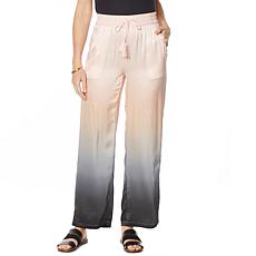 Badgley Mischka Silk Wide-Leg Pant with Pockets