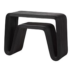 bali and pari 33" Abebi Black Rattan Console Table