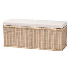 bali and pari Barid Rattan Storage Bench with Large Cushion 