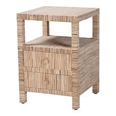 bali and pari Paine Bohemian Grasscloth Nightstand - 26" x 18" x 18" 