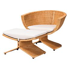 Bali and Pari Reya 2-piece Rattan Chair & Ottoman Living Room Set
