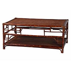 bali and pari Sebalio Rectangular Rattan Coffee Table with Shelf