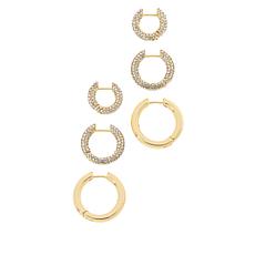 BAUBLEBAR Lucy Goldtone Clear Stone Hoop Earrings Set 