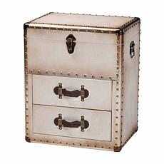 Baxton Studio Agatha Vintage Storage Trunk with Canvas and Wood Frame