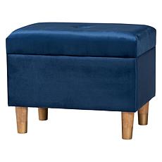 Baxton Studio Elias Velvet Storage Ottoman