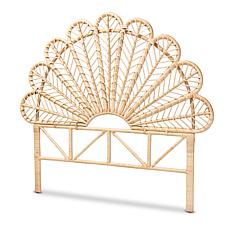 Baxton Studio Variel Modern Bohemian Rattan Queen Size Headboard