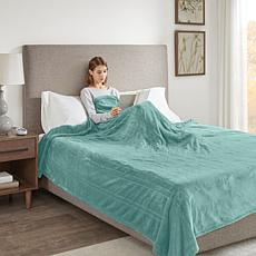 Beautyrest Heated Plush Blanket - Aqua Full