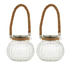 Bell + Howell Illuminated Solar Glass Lantern 2-pack