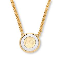 Bellezza 18" 500 Lira Coin Curb Necklace