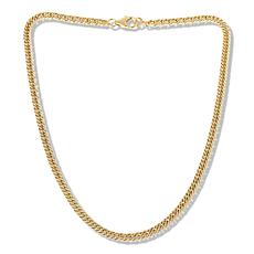 Bellezza 18" Bronze Polished Double Curb-Link Chain Necklace