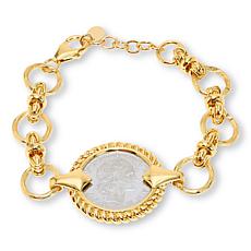 Bellezza 50 Lira Coin Goldtone Bronze Bracelet