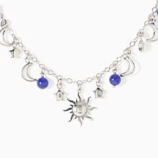 Bellezza Bronze Celestial Charm Motif & Stone Necklace