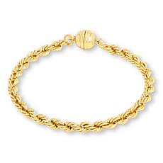 Bellezza Bronze Oval Rolo Chain Magnetic Clasp Bracelet