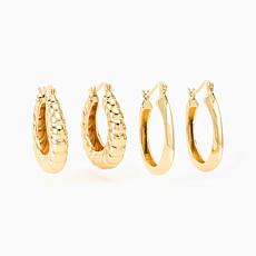 Bellezza Bronze Set of 2 Hoop Earrings 1"