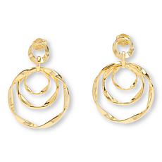 Bellezza Bronze Twisted 3-Circle Doorknocker Earrings