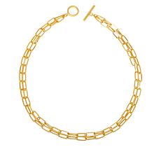 Bellezza Convertible 18" Bronze Paperclip Chain 2-Row Necklace