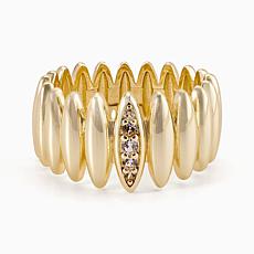Bellezza White Topaz Bronze Endless Marquise Ring