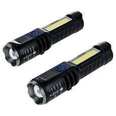 Bell+Howell Zoom Rechargeable Multifunctional Flashlight - 2-pack