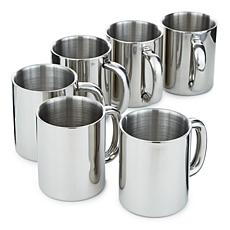 BergHOFF Straight 6pc 18/10 Stainless Steel Mug Set 12 oz.