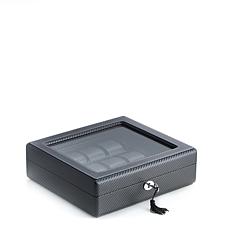 Bey-Berk Black Woven Design 15-Watch Case 