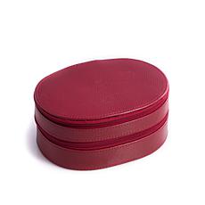 Bey-Berk Red "Lizard" Leather 2-Level Jewelry Case