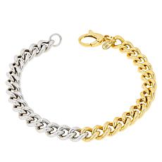 Bianca Milano Sterling Silver Two-Tone Curb Link Bracelet
