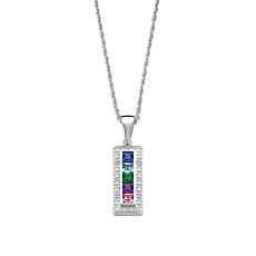 Birthstone Bar Diamond Accent Necklace