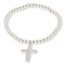 Bright Halo Lab Grown Diamonds 0.25ctw Cross-Design Stretch Bracelet