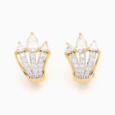 Bright Halo Lab Grown Diamonds 1.33 ctw Pear Cut Claw Earrings, Ste...