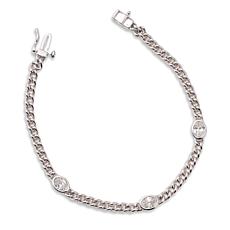 Bright Halo Lab Grown Diamonds 1.50ctw 3-Stone Bezel Bracelet