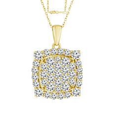 Bright Halo Lab Grown Diamonds 1.50ctw Cushion Halo Cluster Pendant