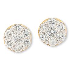Bright Halo Lab Grown Diamonds 1ctw Cluster Stud Earrings