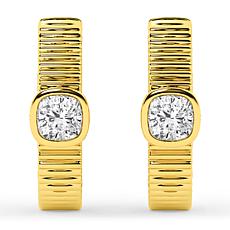 Bright Halo Lab Grown Diamonds 1ctw Cushion Cut Hoop Earrings
