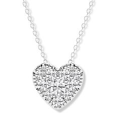 Bright Halo Lab Grown Diamonds 1ctw Heart Pendant with Chain