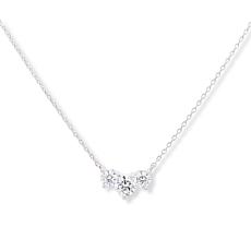 Bright Halo Lab Grown Diamonds 1ctw Three-Stone Drop Necklace