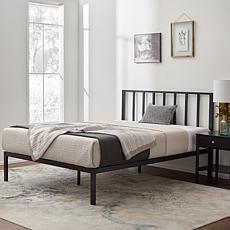 Brookside Lori Queen Metal Platform Bed with Vertical Bar Headboard