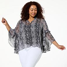 C Wonder by Christian Siriano Chiffon Drama Top