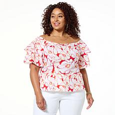 C Wonder by Christian Siriano Ruffle Sleeve Blouse