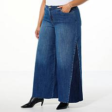 C Wonder by Christian Siriano Stretch Denim Godet Wide Leg Jean
