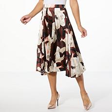 C Wonder Dutchess Satin A-Line Midi Skirt