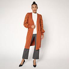 C Wonder Luxe Yarn Mixed Media Cardigan