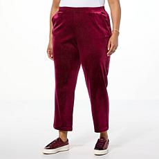 C Wonder Velvet Pull-On Cigarette-Leg Pant