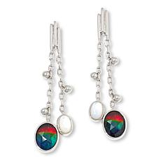 Canadian Ammolite Gems Ammolite and Shell Dangle Earrings